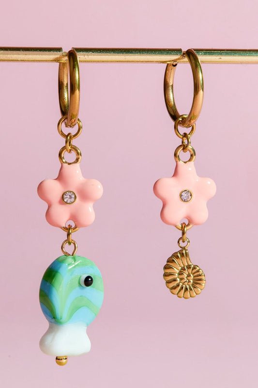 Ocean Bloom Charm Dangle Earrings Earrings mure + grand 