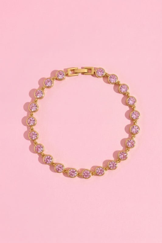Pink Circle Link Bracelet Bracelet mure + grand 